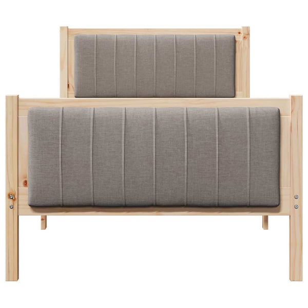 Sängyn runko, ruskeat ja taupe värit, pääty 90 x 200 cm, valmistettu täysmänty