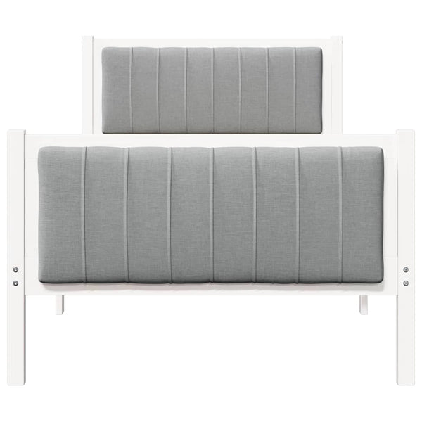 3FT Single Täysi mänty Sängyn Runko, värit Valkoinen ja vaaleanharmaa