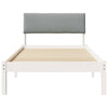 100 x 200 cm sängyn runko valkoisella ja vaaleanharmaalla päädyllä