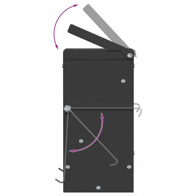 Kaninruokkija Musta 20 x 12,5 x 25 cm Kylmävalssattu teräs