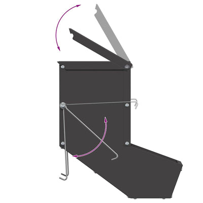 Kaninruokkija Musta 17.5 x 26 x 28.5 cm Kylmävalssattu teräs