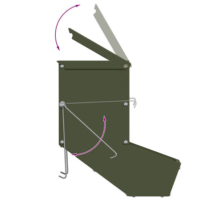 Kaninruokkija Oliivivihreä 17,5 x 26 x 28,5 cm