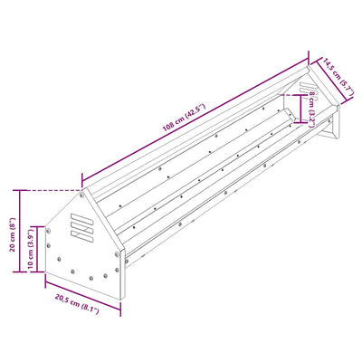 Kananruokinta-astia Oliivivihreä 108 x 20,5 x 20 cm