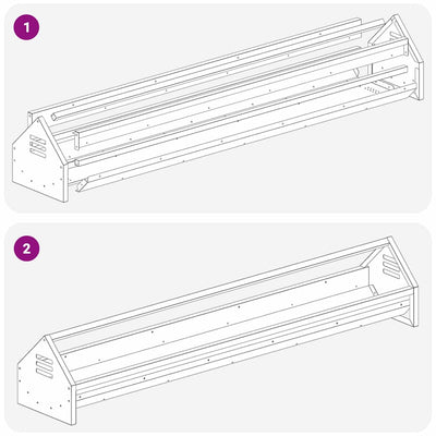 Kananruokinta-astia Hopea 108 x 20,5 x 20 cm Galvanoitu teräs