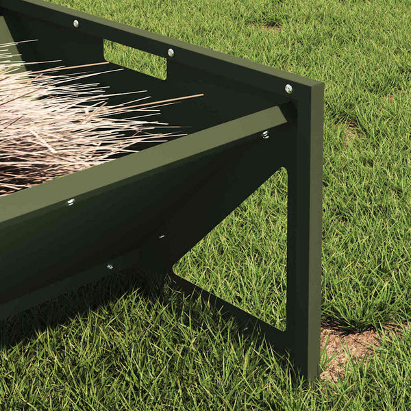 Eläinten ruokintakaukalo Oliivivihreä 108 x 50 x 28 cm