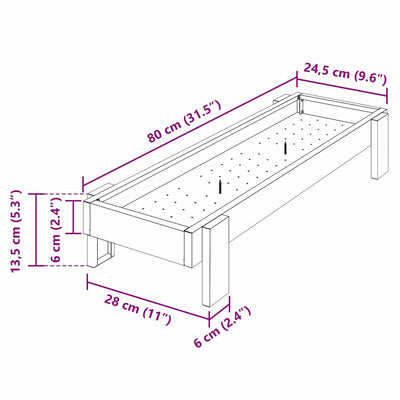 Kananruokinta-astia Hopea 80 x 28 x 13.5 cm Galvanoitu teräs