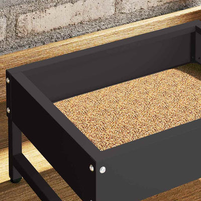 Lintu ruokinta Musta 80 x 28 x 13.5 cm Kylmävalssattu teräs