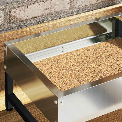 Lintu ruokinta Hopea 80 x 28 x 13.5 cm Galvanoitu teräs