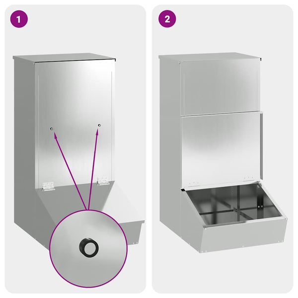 Galvanoitu teräs Sikaruokinta 55 x 51 x 91.5 cm Hopea