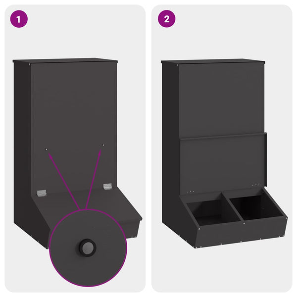 55 x 51 x 91.5 cm Musta Sikaruokinta Kylmävalssattu teräs