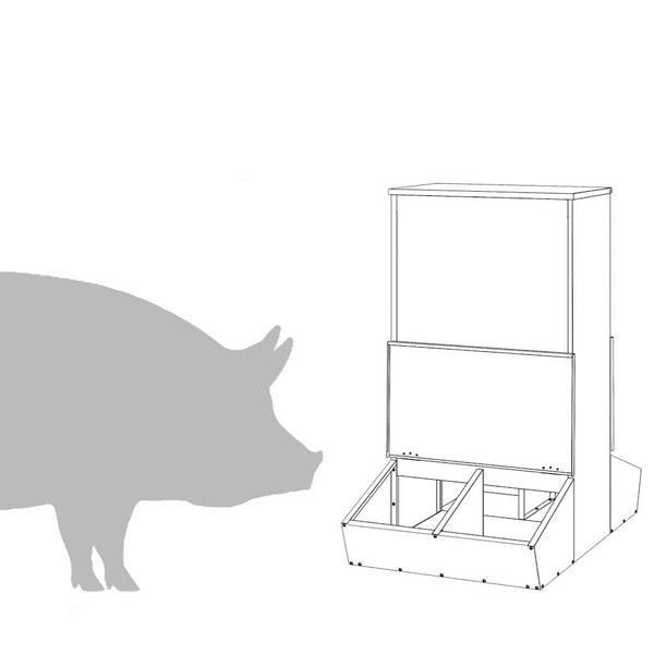 Sikaruokinta 55 x 51 x 91.5 cm, väri Oliivivihreä