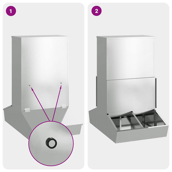 Sikaruokinta Hopea 55 x 51 x 91.5 cm Teräs galvanoituna