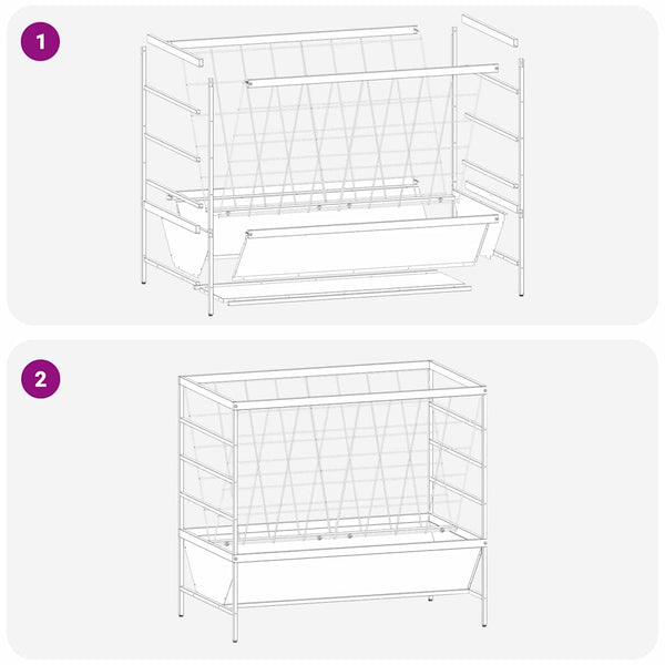 Eläinruokinta Musta 100 x 60 x 90 cm Kylmävalssattu teräs