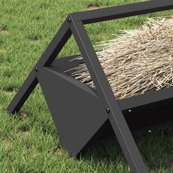 Eläinten ruokintakaukalo Musta 111 x 76 x 38 cm