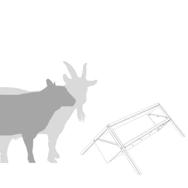 Eläinten ruokintakaukalo Musta 111 x 76 x 38 cm