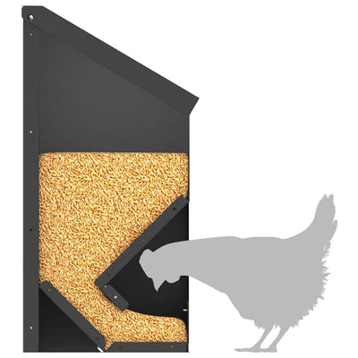 Kanan ruokinta-allas Musta 21 x 16 x 33 cm Kylmävalssattu teräs