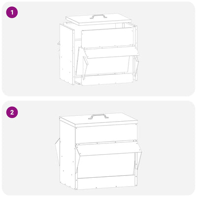 Kanan ruokinta-allas Hopea 40,5 x 45 x 41 cm Galvanoitu teräs