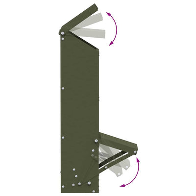 Kanan ruokinta-allas Oliivivihreä 13 x 12 x 51 cm