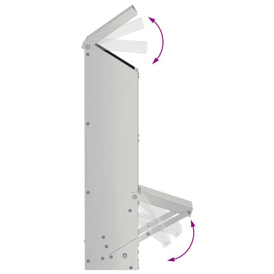 Kanan ruokinta-allas Hopea 13 x 12 x 51 cm Galvanoitu teräs