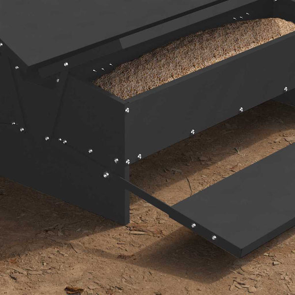 Broilerin ponnisteluruokinta Musta 75 x 53 x 20,5 cm