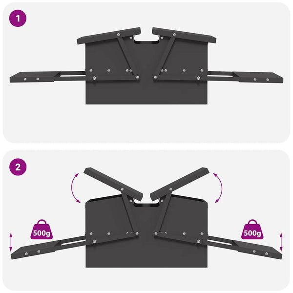 Broilerin ponnisteluruokinta Musta 75 x 53 x 20,5 cm