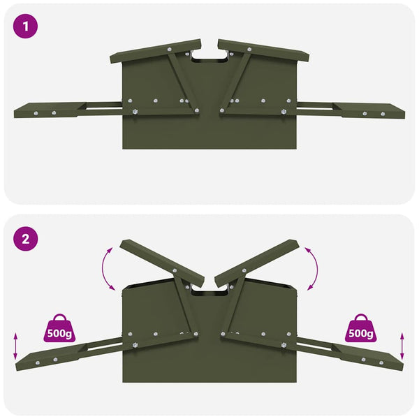 Broilerin ponnisteluruokinta Oliivivihreä 75 x 53 x 20,5 cm