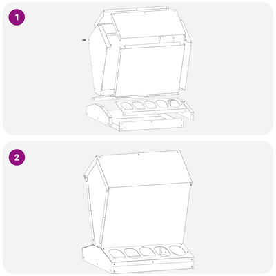 Kanan ruokinta-allas Hopea 30 x 30 x 39 cm Galvanoitu teräs