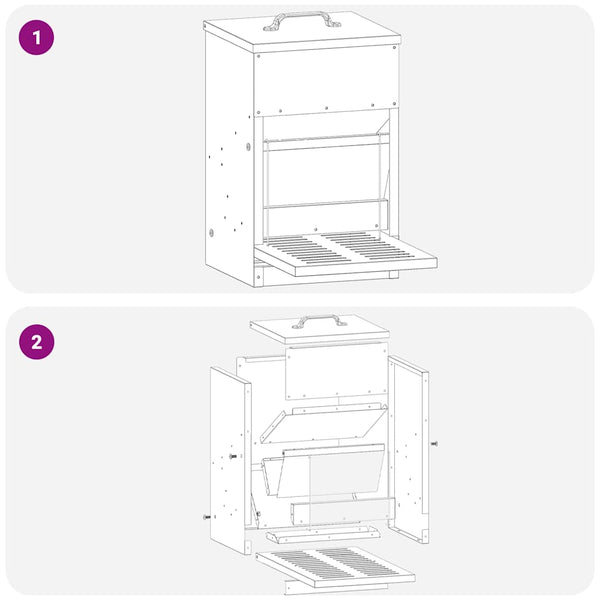 Ponnisteluruokinta broilereille Musta 25 x 42 x 40 cm