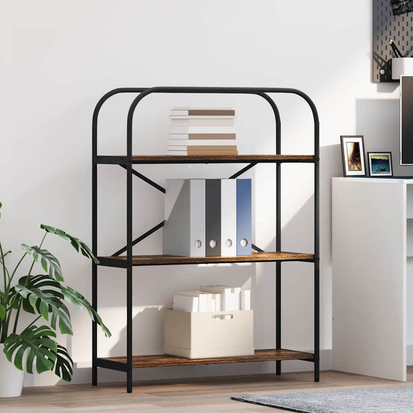 Kirjahylly 3 tasoa 80 x 30 x 109 cm Tekninen puu Savupähkinä