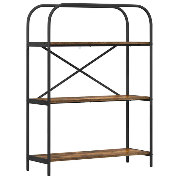 Kirjahylly 3 tasoa 80 x 30 x 109 cm Tekninen puu Savupähkinä
