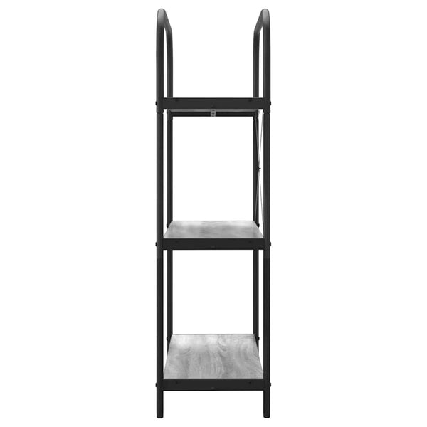 Kirjahylly 3 tasoa 80 x 30 x 109 cm Tekninen puu Harmaa Sonoma
