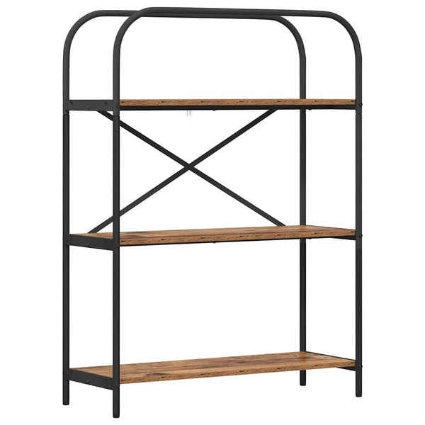 Kirjahylly 3 tasoa 80 x 30 x 109 cm Tekninen puu Vanha puu