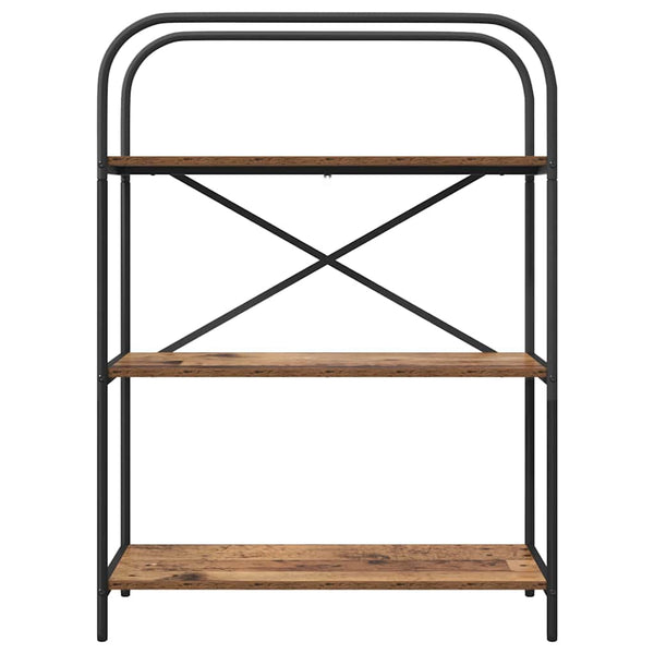 Kirjahylly 3 tasoa 80 x 30 x 109 cm Tekninen puu Vanha puu
