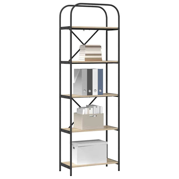 Kirjahylly 5 tasoa 60 x 30 x 183 cm Tekninen puu Sonoman tammi