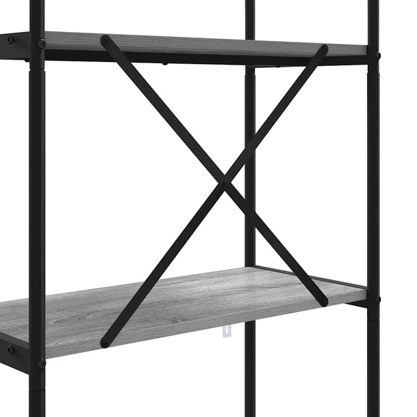 Kirjahylly 4 tasoa 60 x 30 x 146 cm Tekninen puu Harmaa Sonoma