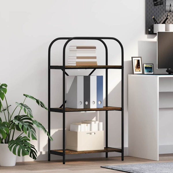 Kirjahylly 3 tasoa 60 x 30 x 109 cm Tekninen puu Savupähkinä