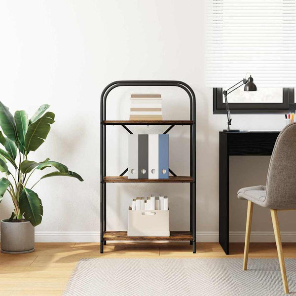 Kirjahylly 3 tasoa 60 x 30 x 109 cm Tekninen puu Savupähkinä