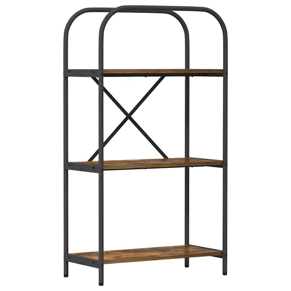 Kirjahylly 3 tasoa 60 x 30 x 109 cm Tekninen puu Savupähkinä