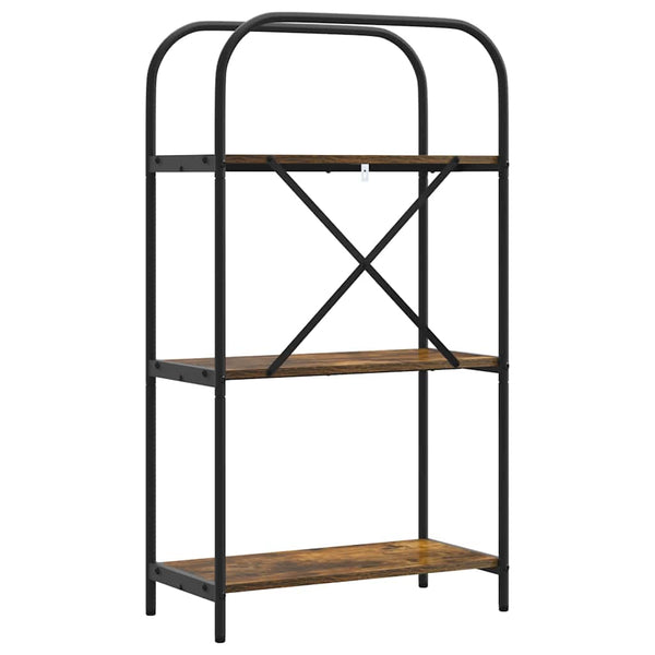 Kirjahylly 3 tasoa 60 x 30 x 109 cm Tekninen puu Savupähkinä
