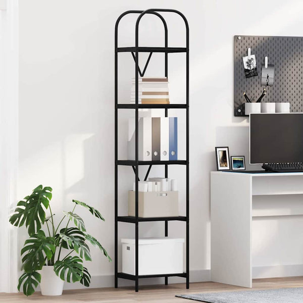 Kirjahylly 5 tasoa 40 x 30 x 183 cm Tekninen puu Musta tammi.