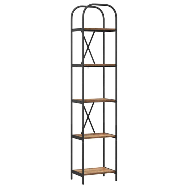 Kirjahylly 5 tasoa 40 x 30 x 183 cm Tekninen puu Vanha puu