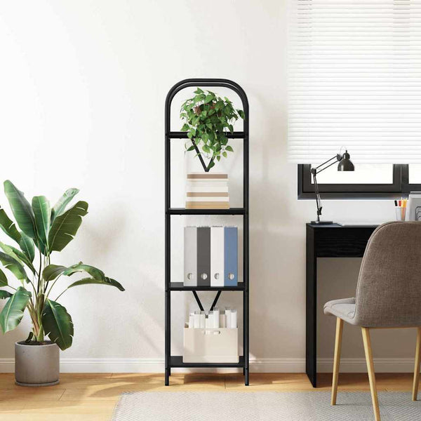 Kirjahylly 4 tasoa 40 x 30 x 146 cm Tekninen puu Musta tammi.