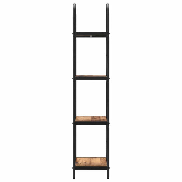 Kirjahylly 4 tasoa 40 x 30 x 146 cm Tekninen puu Vanha puu