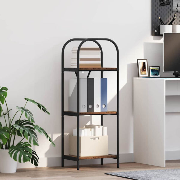 Kirjahylly 3 tasoa 40 x 30 x 109 cm Tekninen puu Vanha puu