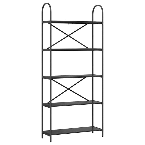 Kirjahylly 5 tasoa 80 x 30 x 183 cm Tekninen puu Musta tammi.