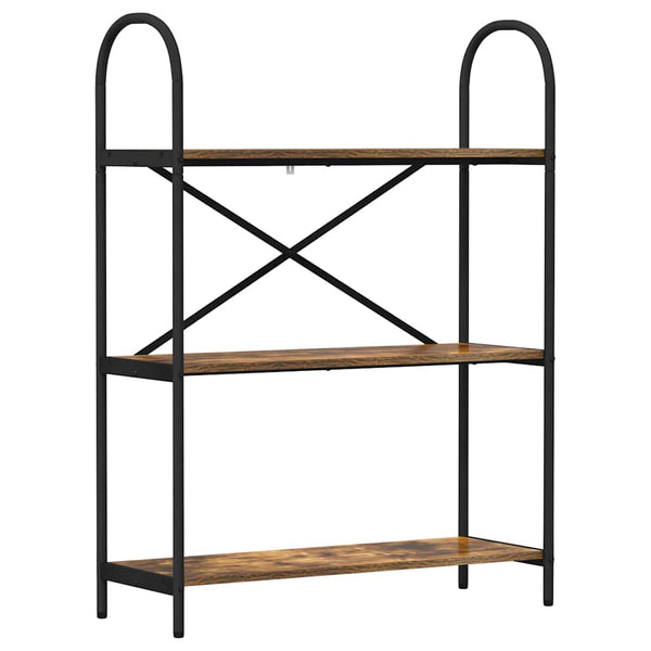 Kirjahylly 3 tasoa 80 x 30 x 109 cm Tekninen puu Savupähkinä