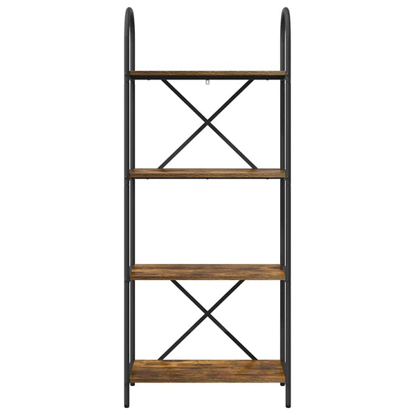 Kirjahylly 4 tasoa 60 x 30 x 146 cm Tekninen puu Savupähkinä