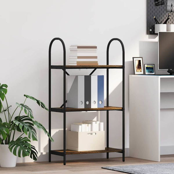 Kirjahylly 3 tasoa 60 x 30 x 109 cm Tekninen puu Savupähkinä
