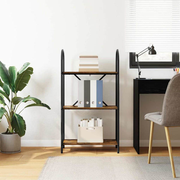 Kirjahylly 3 tasoa 60 x 30 x 109 cm Tekninen puu Savupähkinä