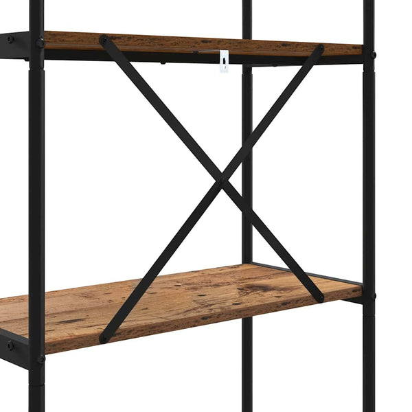 Kirjahylly 3 tasoa 60 x 30 x 109 cm Tekninen puu Vanha puu